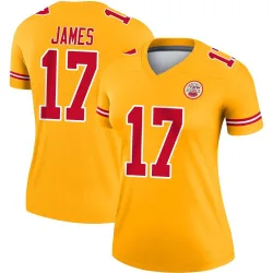 Kansas City Chiefs Women's Legend Gold Inverted Jersey (17 Richie James)
