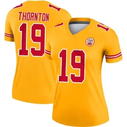 Kansas City Chiefs Women's Legend Gold Inverted Jersey (19 Tyquan Thornton)