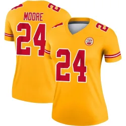 Kansas City Chiefs Women's Legend Gold Inverted Jersey (24 Skyy Moore)