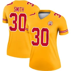 Kansas City Chiefs Women's Legend Gold Inverted Jersey (30 Brashard Smith)