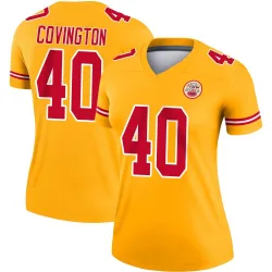 Kansas City Chiefs Women's Legend Gold Inverted Jersey (40 Jacobe Covington)