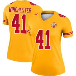 Kansas City Chiefs Women's Legend Gold Inverted Jersey (41 James Winchester)