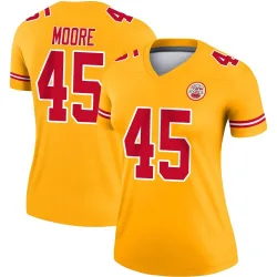 Kansas City Chiefs Women's Legend Gold Inverted Jersey (45 Isaiah Moore)