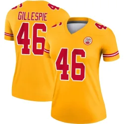 Kansas City Chiefs Women's Legend Gold Inverted Jersey (46 Tyree Gillespie)