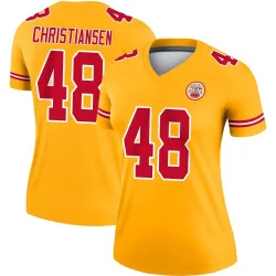 Kansas City Chiefs Women's Legend Gold Inverted Jersey (48 Cole Christiansen)