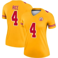 Kansas City Chiefs Women's Legend Gold Inverted Jersey (4 Rashee Rice)