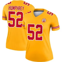 Kansas City Chiefs Women's Legend Gold Inverted Jersey (52 Creed Humphrey)