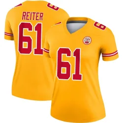 Kansas City Chiefs Women's Legend Gold Inverted Jersey (61 Austin Reiter)