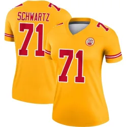 Kansas City Chiefs Women's Legend Gold Inverted Jersey (71 Mitchell Schwartz)