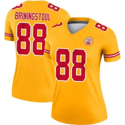 Kansas City Chiefs Women's Legend Gold Inverted Jersey (88 Jake Briningstool)