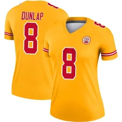 Kansas City Chiefs Women's Legend Gold Inverted Jersey (8 Carlos Dunlap)