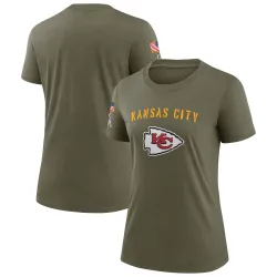 Kansas City Chiefs Women's Legend Olive 2022 Salute To Service T-Shirt