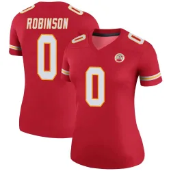 Kansas City Chiefs Women's Legend Red Color Rush Jersey (0 Janarius Robinson)