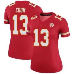 Kansas City Chiefs Women's Legend Red Color Rush Jersey (13 Dustin Crum)