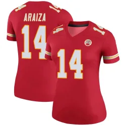 Kansas City Chiefs Women's Legend Red Color Rush Jersey (14 Matt Araiza)