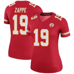 Kansas City Chiefs Women's Legend Red Color Rush Jersey (19 Bailey Zappe)