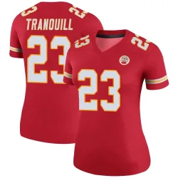 Kansas City Chiefs Women's Legend Red Color Rush Jersey (23 Drue Tranquill)