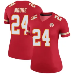 Kansas City Chiefs Women's Legend Red Color Rush Jersey (24 Skyy Moore)