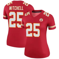 Kansas City Chiefs Women's Legend Red Color Rush Jersey (25 Elijah Mitchell)