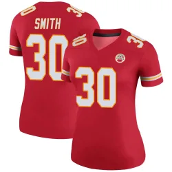Kansas City Chiefs Women's Legend Red Color Rush Jersey (30 Brashard Smith)