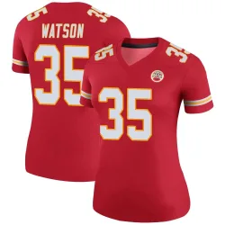 Kansas City Chiefs Women's Legend Red Color Rush Jersey (35 Jaylen Watson)