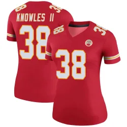 Kansas City Chiefs Women's Legend Red Color Rush Jersey (38 Kevin Knowles II)