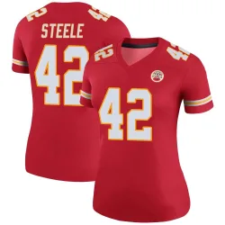 Kansas City Chiefs Women's Legend Red Color Rush Jersey (42 Carson Steele)