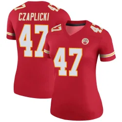 Kansas City Chiefs Women's Legend Red Color Rush Jersey (47 Eddie Czaplicki)