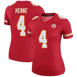 Kansas City Chiefs Women's Legend Red Color Rush Jersey (4 Chad Henne)