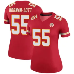 Kansas City Chiefs Women's Legend Red Color Rush Jersey (55 Omarr Norman-Lott)