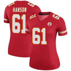 Kansas City Chiefs Women's Legend Red Color Rush Jersey (61 C.J. Hanson)