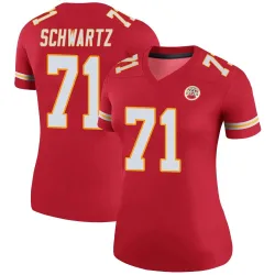 Kansas City Chiefs Women's Legend Red Color Rush Jersey (71 Mitchell Schwartz)