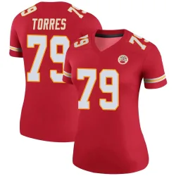 Kansas City Chiefs Women's Legend Red Color Rush Jersey (79 Nick Torres)
