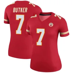 Kansas City Chiefs Women's Legend Red Color Rush Jersey (7 Harrison Butker)