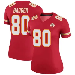 Kansas City Chiefs Women's Legend Red Color Rush Jersey (80 Elijhah Badger)