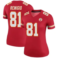 Kansas City Chiefs Women's Legend Red Color Rush Jersey (81 Nikko Remigio)