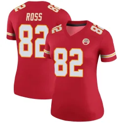 Kansas City Chiefs Women's Legend Red Color Rush Jersey (82 Justyn Ross)