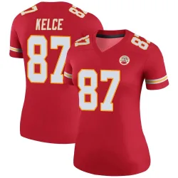 Kansas City Chiefs Women's Legend Red Color Rush Jersey (87 Travis Kelce)