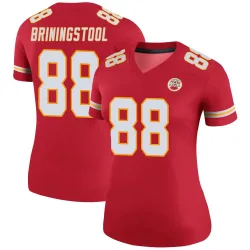 Kansas City Chiefs Women's Legend Red Color Rush Jersey (88 Jake Briningstool)
