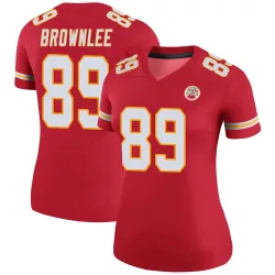 Kansas City Chiefs Women's Legend Red Color Rush Jersey (89 Jason Brownlee)
