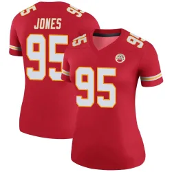 Kansas City Chiefs Women's Legend Red Color Rush Jersey (95 Chris Jones)