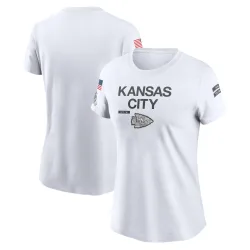 Kansas City Chiefs Women's Legend White 2024 Salute To Service Performance T-Shirt