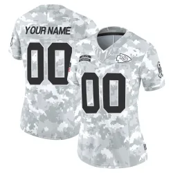 Kansas City Chiefs Women's Limited Arctic Camo 2024 Salute to Service Jersey (00 Custom)