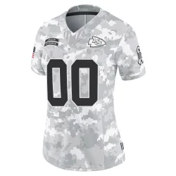Kansas City Chiefs Women's Limited Arctic Camo 2024 Salute to Service Jersey (00 Custom)