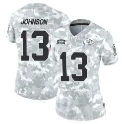 Kansas City Chiefs Women's Limited Arctic Camo 2024 Salute to Service Jersey (13 Nazeeh Johnson)