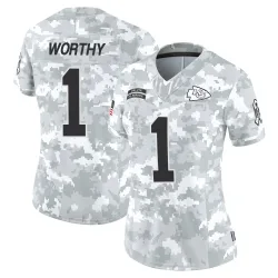 Kansas City Chiefs Women's Limited Arctic Camo 2024 Salute to Service Jersey (1 Xavier Worthy)