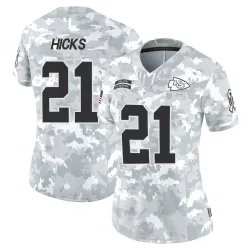 Kansas City Chiefs Women's Limited Arctic Camo 2024 Salute to Service Jersey (21 Jaden Hicks)