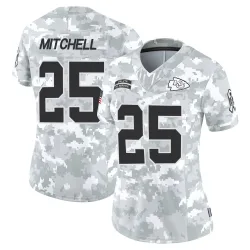 Kansas City Chiefs Women's Limited Arctic Camo 2024 Salute to Service Jersey (25 Elijah Mitchell)