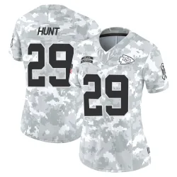 Kansas City Chiefs Women's Limited Arctic Camo 2024 Salute to Service Jersey (29 Kareem Hunt)