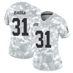 Kansas City Chiefs Women's Limited Arctic Camo 2024 Salute to Service Jersey (31 Jeffrey Bassa)